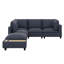 Ensemble de canapé modulaire en chenille de 90 po en U, canapé modulaire avec repose-pieds mobile, table basse avec dispositifs de chargement cachés-1016933308
