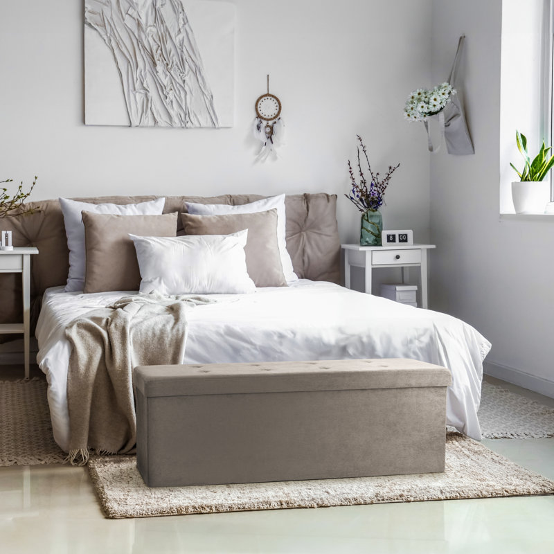 Repose-pieds avec rangement, Beige