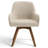 4.3" Thick Sponge Cushioned Seat, Mid-Century Modern Swivel Dining Chair, 360° Rotating Upholstered Armchair, Beech Wood Legs, Ergonomic High Back & Armrests, Comfortable Accent Chair