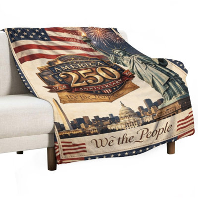 Jeté en flanelle de luxe America Hant