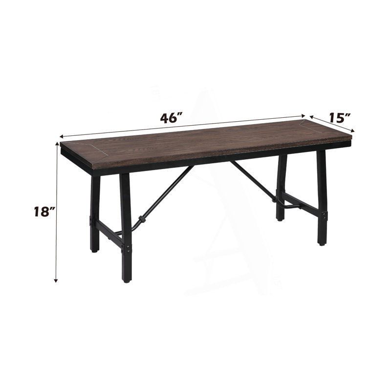 Banc de style industriel sans accoudoirs, banc de chambre à coucher