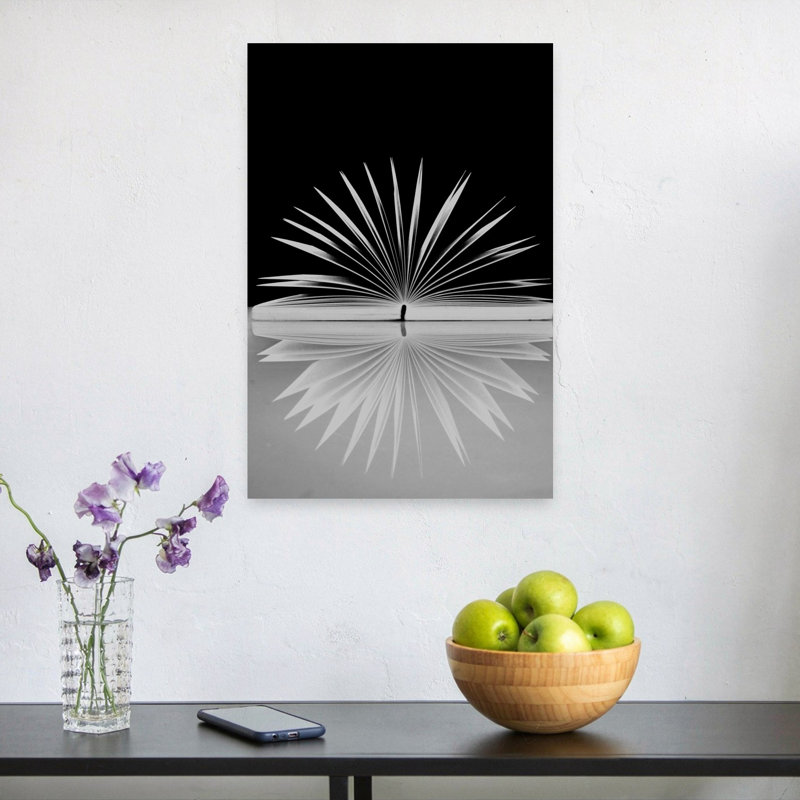 Affiche murale minimaliste abstraite et élégante « Reflet d'un livre ouvert », 24" H x 16" W