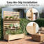 Cloison d'intimité d'extérieur avec pot de fleurs, H 72,8 po x l 26 po x P 47,2 po, cloison de patio autoportante en bois massif avec tablette à 2 niveaux, naturel-132400909-132400908