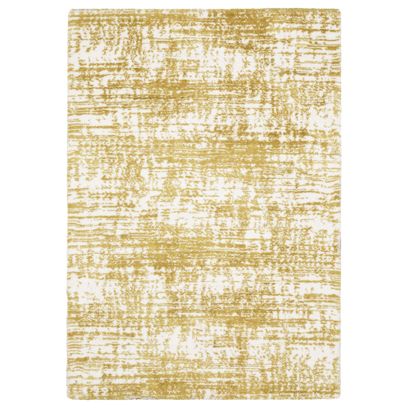 Stanuta Distressed Etchings Gold/ Ivory Area Rug, Rectangle 3'10" x 5'5"