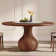 Gullveig Space-Saving Rotating Circle Dining Table With Lazy Susan Solid Wood Vase-Shape