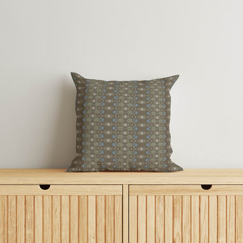 Coussin Kalina, Chocolat , Carré 16 po 