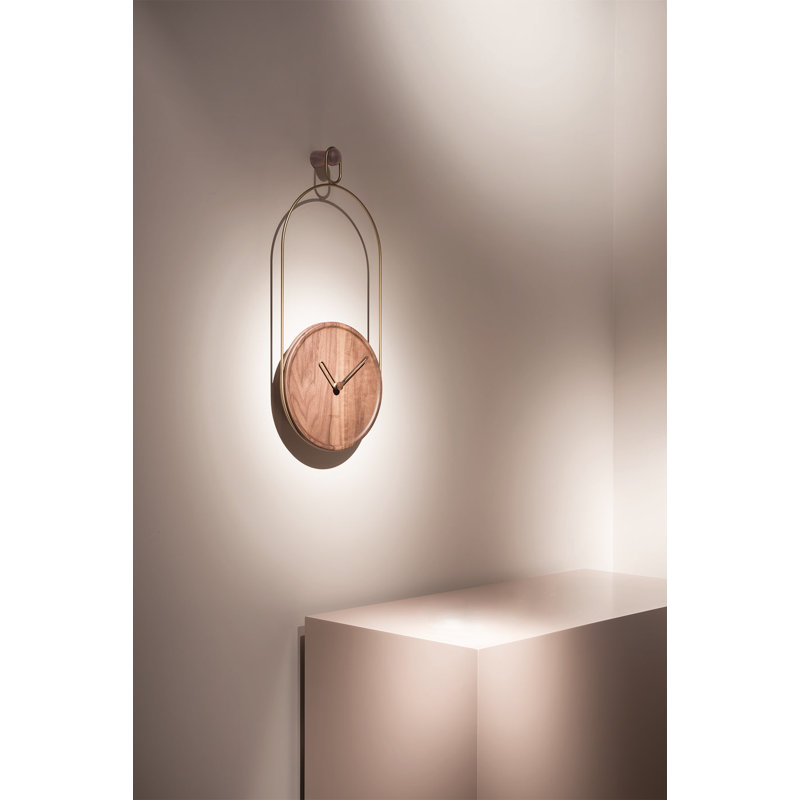 Horloge murale Eslabon, Noyer / laiton