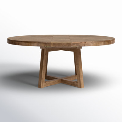 Pelia Extendable Pine Round Solid Wood Dining Table