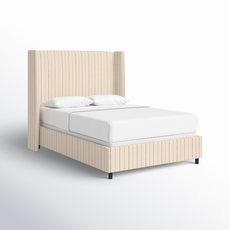 Tilly Upholstered Bed, King, Fritz Charcoal Stripe