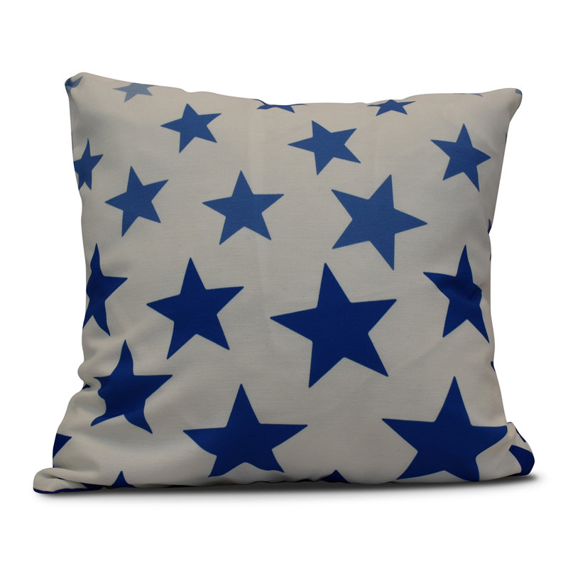 Housse et insert de coussin décoratif carré Funky Junky Stars, Bleu, H 18 po x l 18 po