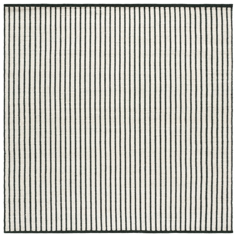 Tapis d'intérieur en laine et coton tissé à la main Vermont, Carré 6 pi