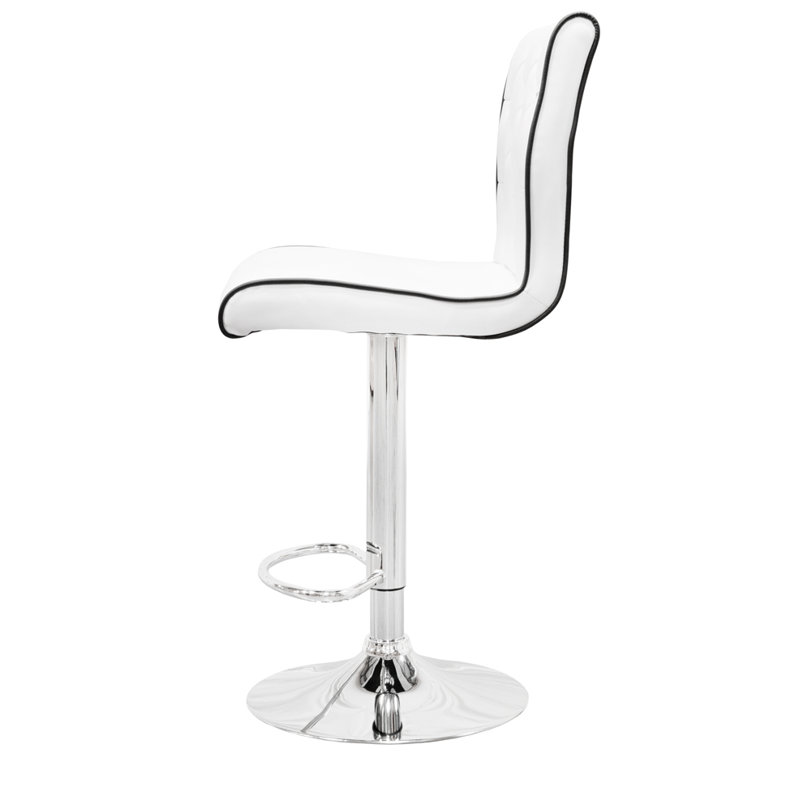 Tabouret de bar pivotant à hauteur réglable Dart, Blanc avec garnitures noir