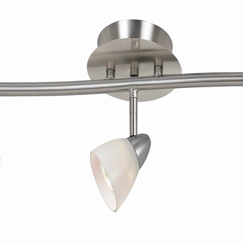 Ensemble de rail d'éclairage 5 lumières 48,38 ", Blanc, Argent