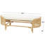 Banc ovale en rotin brun avec coussin en tissu Aubie