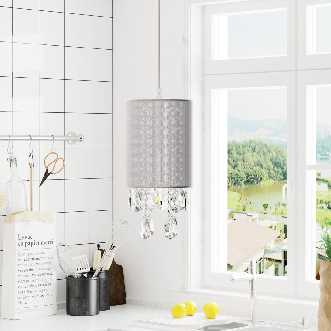 Imana 1 - Light Chrome/Grey/Clear/Silver Pendant House of Hampton®