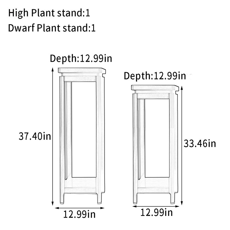 Solid Wood Double - Layer Plant Stand