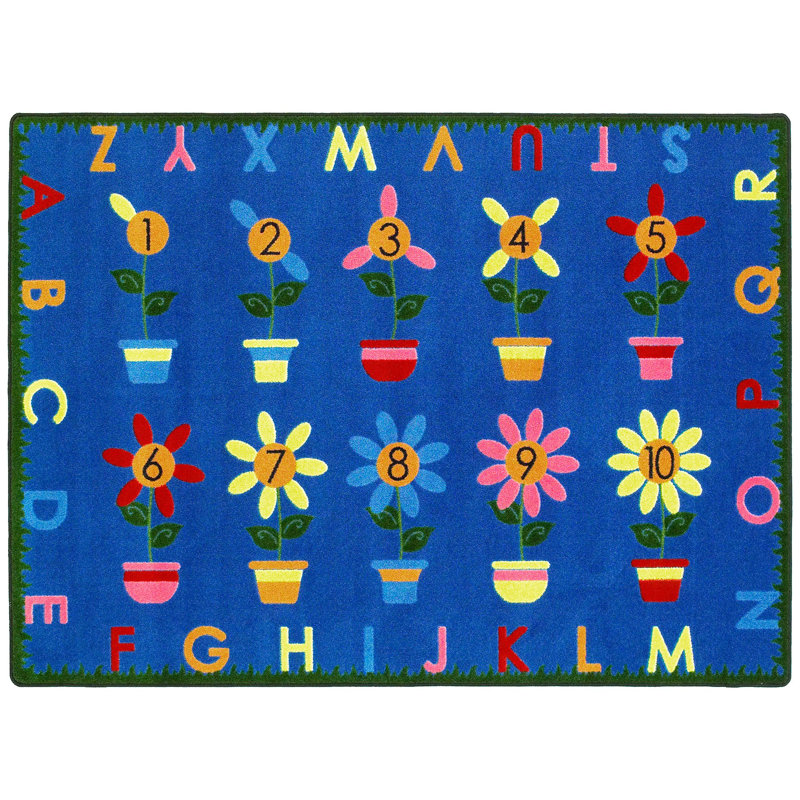 Tapis éducatif avec poussoirs de pétales par Joy, Rectangle 3 pi 10 po x 5 pi 4 po