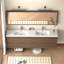 Évier intégré 84 po en résine blanche pour meuble-lavabo double 84 po