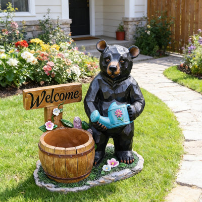 Statue de jardin animal avec sculpture en forme d'ours pour jardin