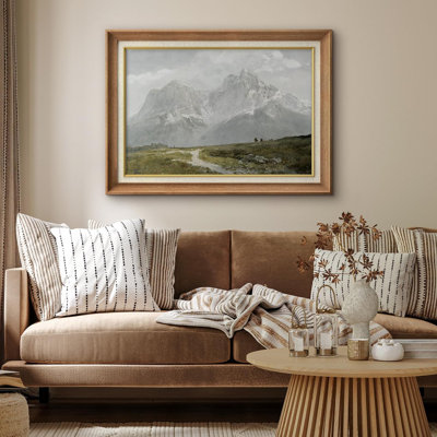 Rustic Countryside " IDEA4WALL Premium Framed Wall Art Vintage Winter Storm Mountain Valley Nature Wilderness Illustrations Fine Art Decorative Landscape For Living Room, Bedroom, Office "