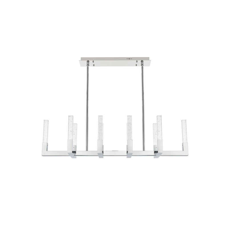 Luminaire suspendu réglable Hakken, Chrome chrome, H 50,5 po x l 42 po x P 12 po, 8 Lights