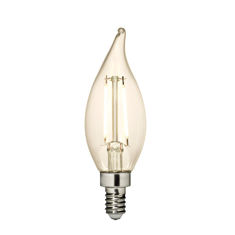 Visual Comfort & Co. LED Flame Tip 2.5W E12 Candelabra base Clear Edison Style light bulb, 3000 Kelvins