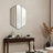 Miroir mural octogonal biseauté noir mat sans cadre-94946106