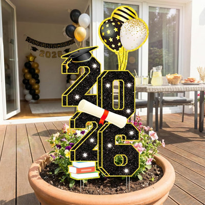 2026 Graduation Decorations -3.5FT Large Class 2026 Graduation Yard Sign Yard Decorations Congrats Graduation Lawn Signs 2026 Grad Yard Signs With Stakes For Outdoor Indoor Congrats Graduation Party Decoration Supplies