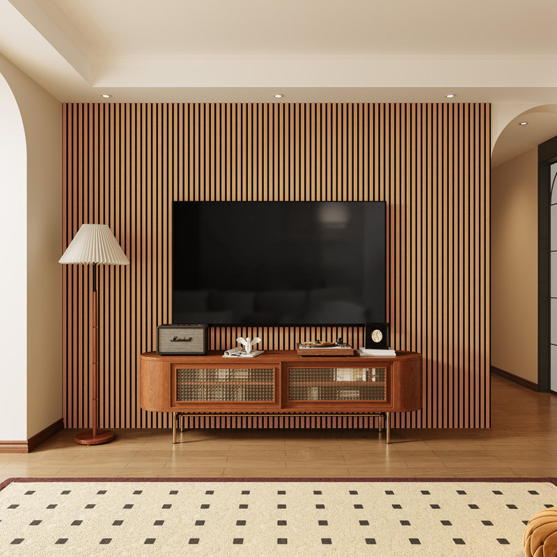 2 PCS Acoustic Slat Wall Panels, Eco-Wood Look for Home/Office Wall & Ceiling, Light Maple, 94"H x 24"W x 0.83"D