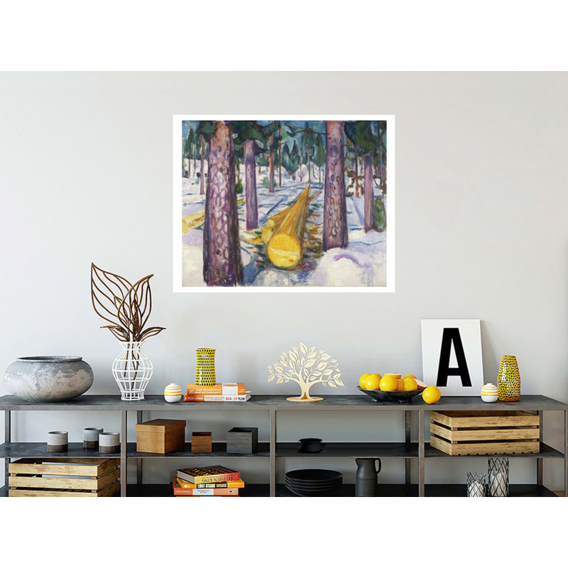 «The Yellow Log» par Edvard Munch - estampe numérique, H 32 po x l 40 po