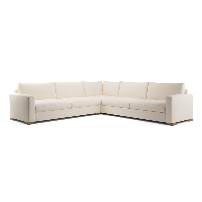 Perfect L Sectional, Beige Polyester Blend