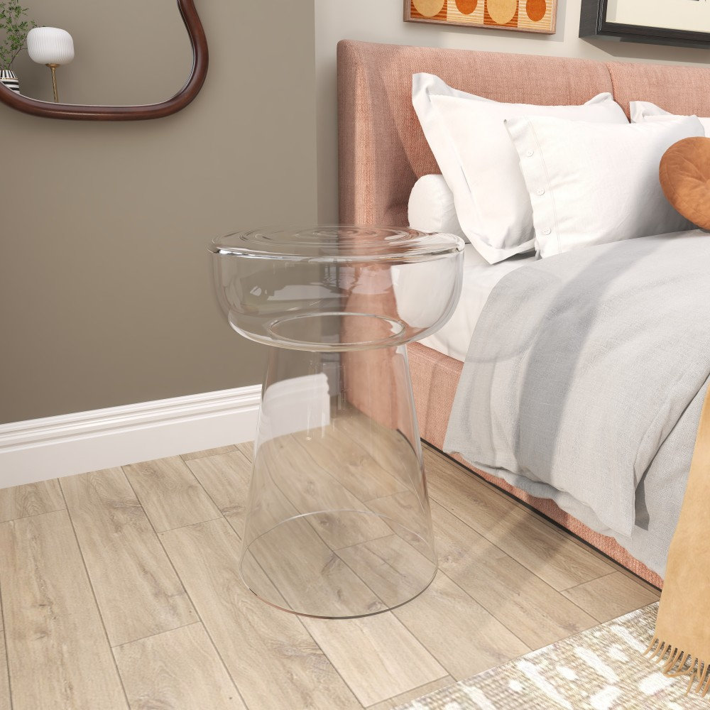 Maxxe Glass End Table, Clear