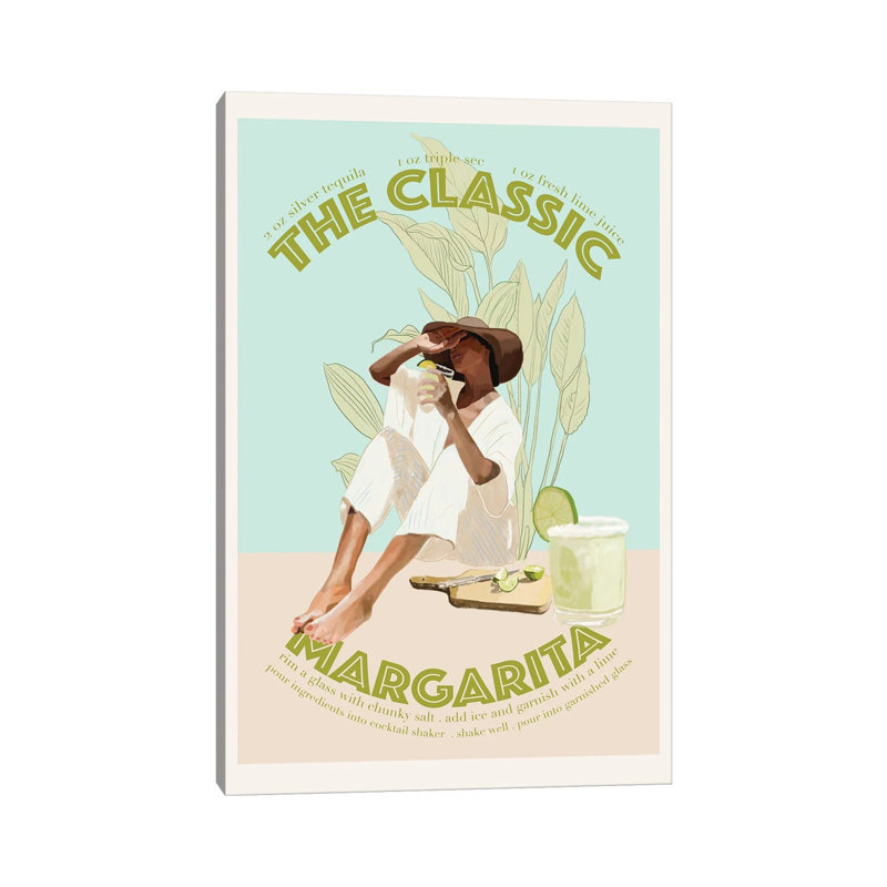 The Classic Margarita by Jenny Rome - Wrapped Canvas Print, 20.32 cm H x 30.48 cm W