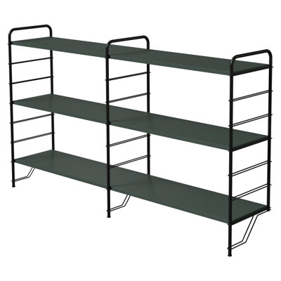 Dakota 97cm H x 167cm W Metal Etagere Bookcase