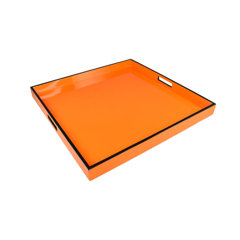 Enamel / Lacquer Tray, 22"Wx22"Dx2"H