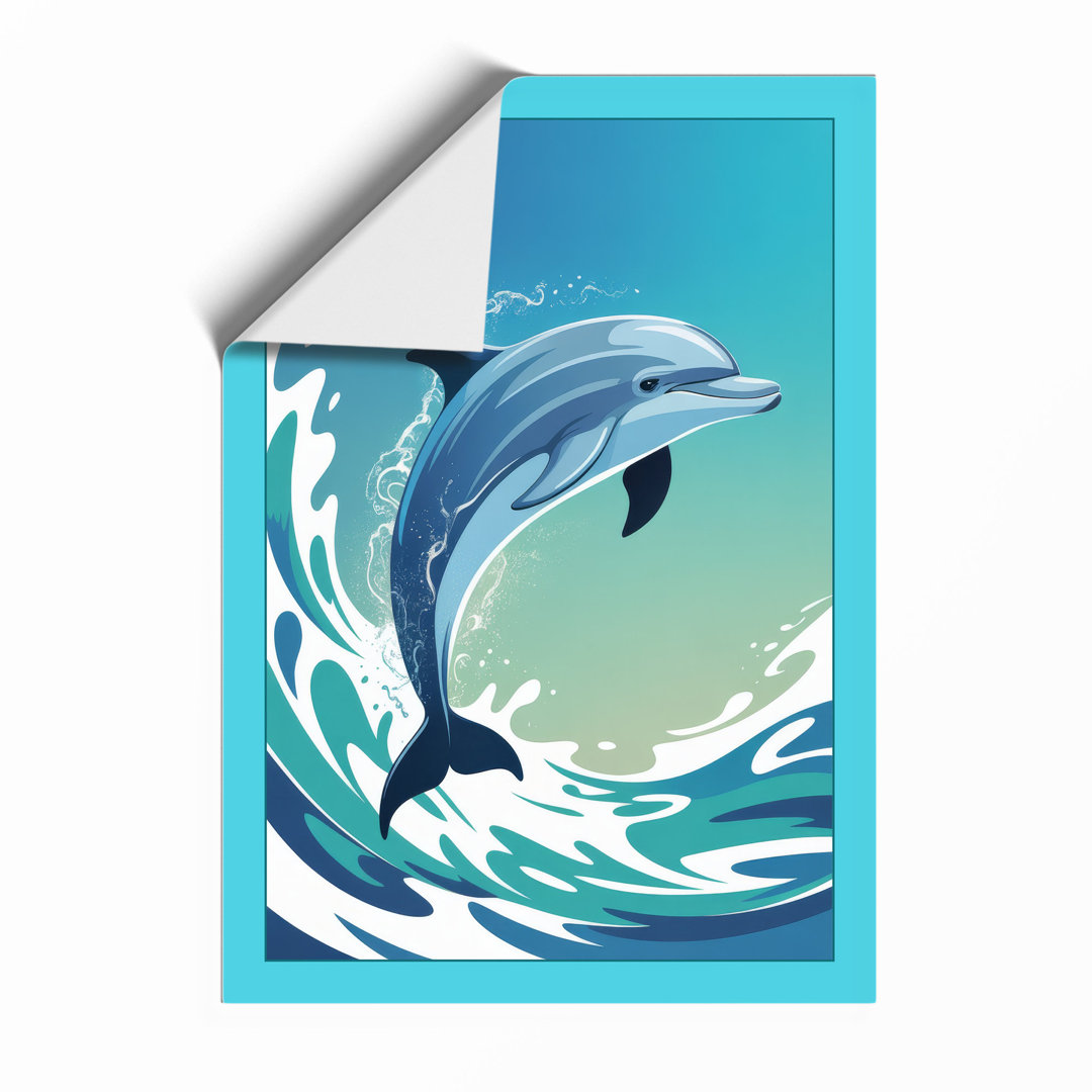 Leaping Dolphin Coastal - Framed Print