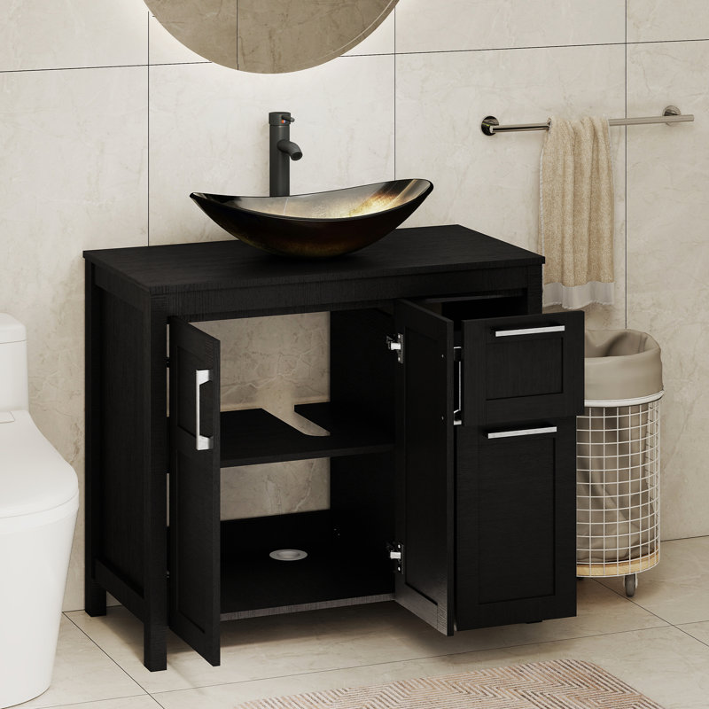 Meuble-lavabo 36 po avec lavabo Warde, Black