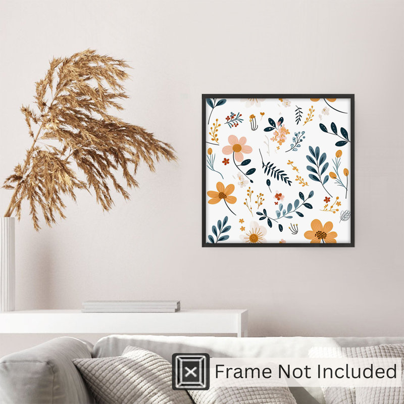 «Floral Wildflower Symphony», reproduction d'art non encadrée scandinave, H 18 po x l 18 po