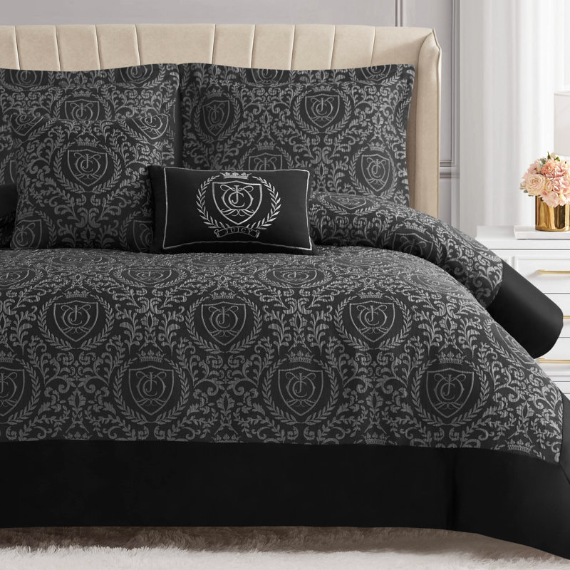 Juicy Couture Dovona Comforter Sets, King Comforter + 2 King Shams, Blush Pink