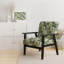 Beige And Green Peonies Damask Serenity II - Upholstered Cottage Accent Arm Chair
