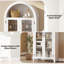 Armoire de cuisine arquée avec portes en verre, armoire de rangement à 5 niveaux avec tablette réglable pour la maison-1599767206