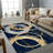 Chic Non Woven Thin Type Printed Rug Featuring a Unique Abstract Geometric Design in Bold Black and White Tones Perfect for Modern Home Decor-220415770