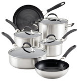 Circulon Stainless Steel Induction Cookware Set With Steelshield Hybrid Stainless And Nonstick Technology, Pots And Pans, 10 Piece, Silver
