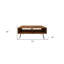 Table basse 23 po en bois et métal brun et noir avec tablette