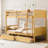 Bilal Twin Over Twin Solid Wood Bunk Bed With Drawers, Natural-1363399911