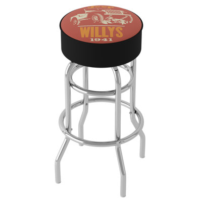 Swivel Upholstered Counter Stool with Metal Frame