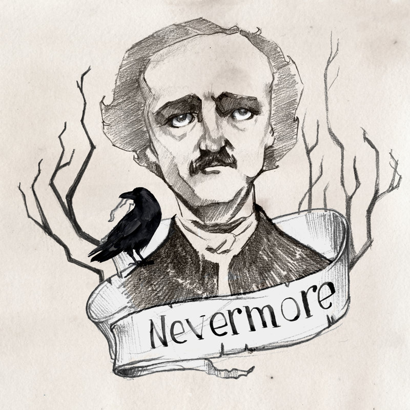 «Nevermore I» par Jennifer Paxton Parker - reproduction d'art sur toile tendue, H 12 po x l 12 po