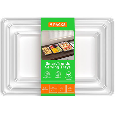 Plateau de service pour fêtes, plateau de service, paquet de 9