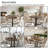 5-Piece Round Dining Table Set With 4 Dining Chairs, Kitchen Dining Table Group With Cross Metal Base-1896525562-1896525543