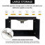 Meuble-lavabo 24 po avec lavabo en céramique. Porte à fermeture en douceur, noir. Armoire élégante
